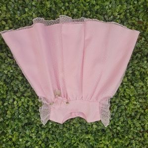 BABY GIRL DRESS, SIZE 3-6 MONTHS, BABY PINK WITH A BEAUTIFUL WHITE LACE